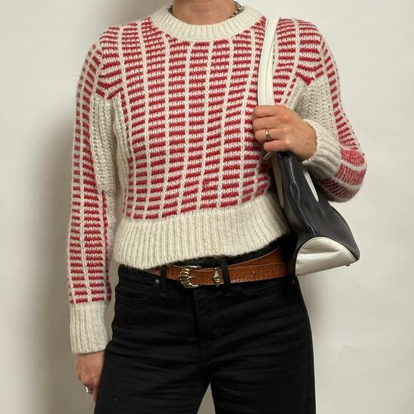 Other Sweaters - Cooperative red geometric crop sweater